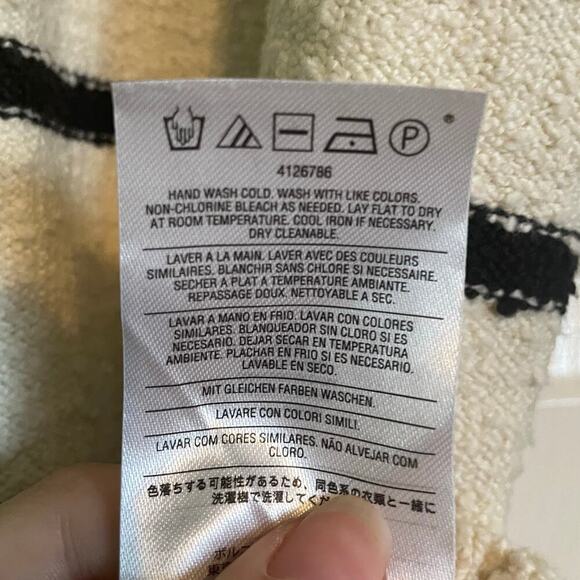 NWT Stone Row Cream & Black Striped Sweater Dress Long Sleeve Size Small - Picture 9 of 9